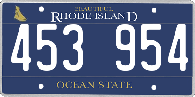 RI license plate 453954