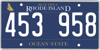 RI license plate 453958