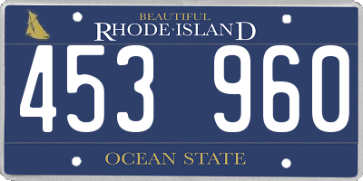 RI license plate 453960