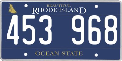 RI license plate 453968