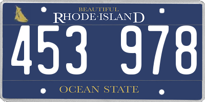 RI license plate 453978
