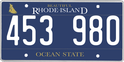 RI license plate 453980
