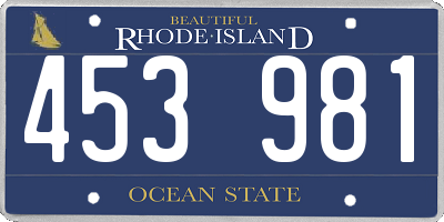 RI license plate 453981