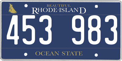 RI license plate 453983