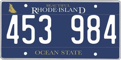 RI license plate 453984