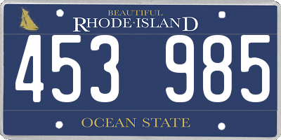 RI license plate 453985