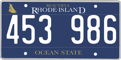 RI license plate 453986