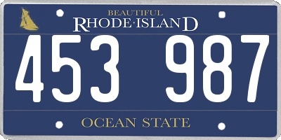 RI license plate 453987