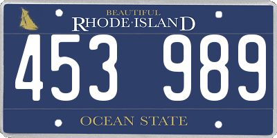 RI license plate 453989