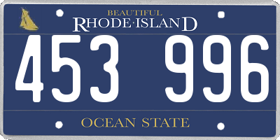 RI license plate 453996