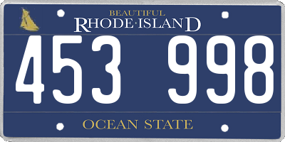 RI license plate 453998