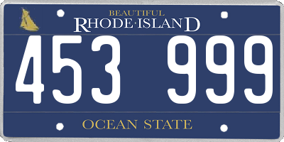 RI license plate 453999