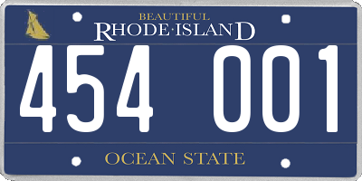 RI license plate 454001