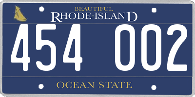 RI license plate 454002
