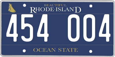 RI license plate 454004