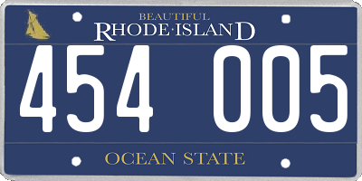 RI license plate 454005