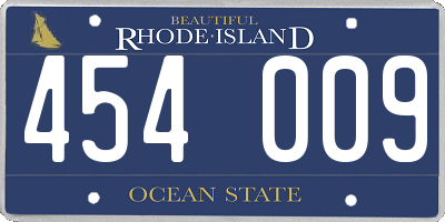 RI license plate 454009