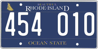 RI license plate 454010