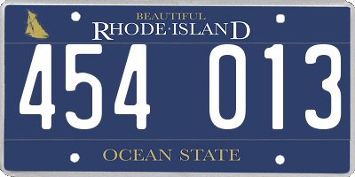RI license plate 454013