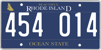 RI license plate 454014