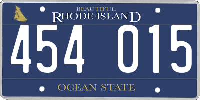RI license plate 454015