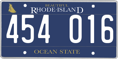 RI license plate 454016