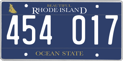 RI license plate 454017