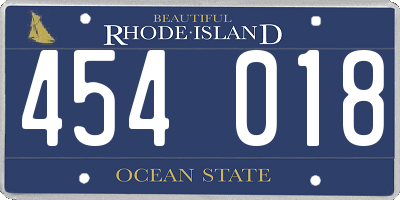 RI license plate 454018