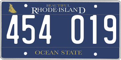 RI license plate 454019