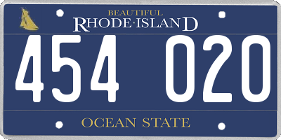 RI license plate 454020