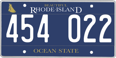 RI license plate 454022