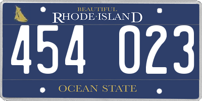 RI license plate 454023