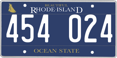 RI license plate 454024
