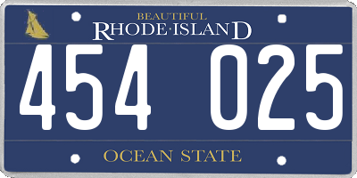 RI license plate 454025