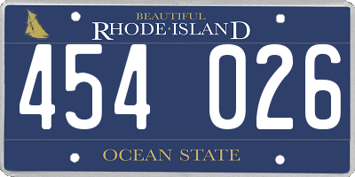 RI license plate 454026