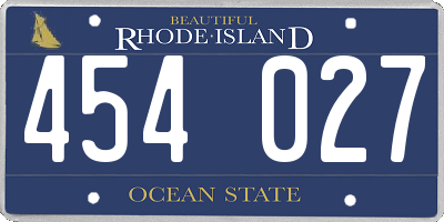RI license plate 454027