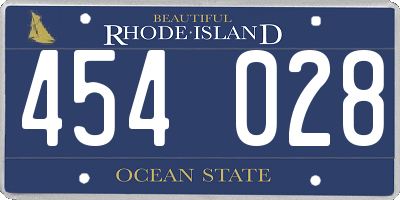 RI license plate 454028