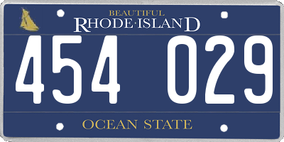 RI license plate 454029