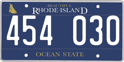 RI license plate 454030