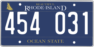 RI license plate 454031