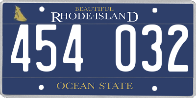 RI license plate 454032