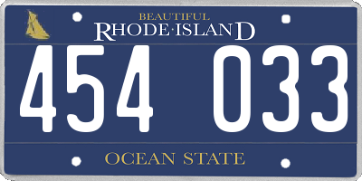 RI license plate 454033