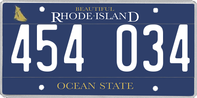 RI license plate 454034