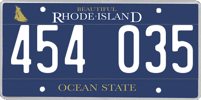 RI license plate 454035