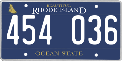 RI license plate 454036
