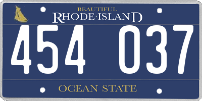 RI license plate 454037