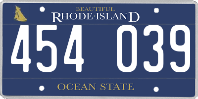 RI license plate 454039