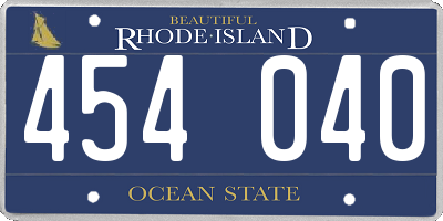 RI license plate 454040