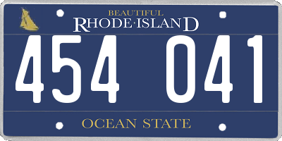 RI license plate 454041