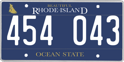 RI license plate 454043
